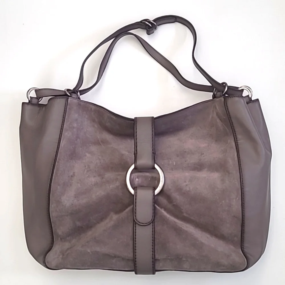 Michael Kors Quincy Hobo Bag Dark Caramel Shoulder Tote Suede Leather Logo NWOT